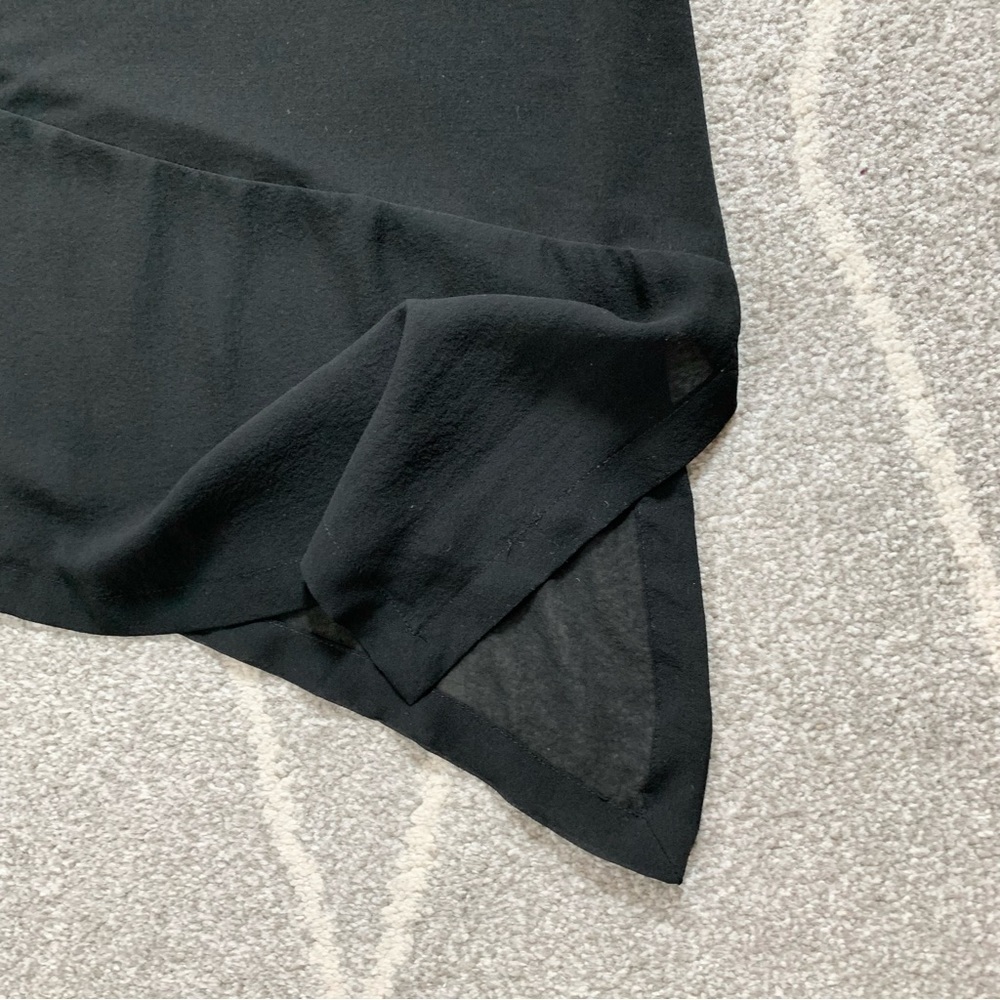 Eileen Fisher Black Tunic Length Silk Asymmetrical Sleeveless Top - Picture 2 of 4